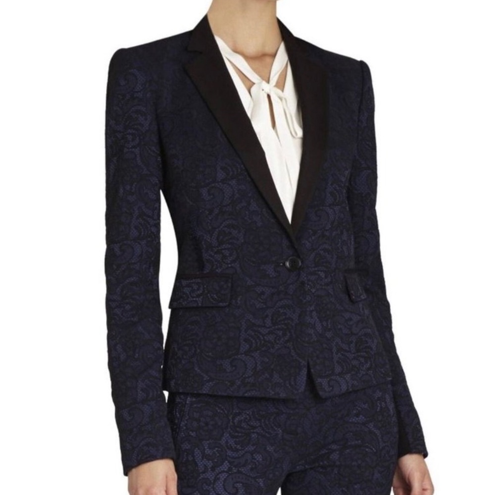BCBGMAXAZRIA Philipe Floral Lace Jacquard Blazer